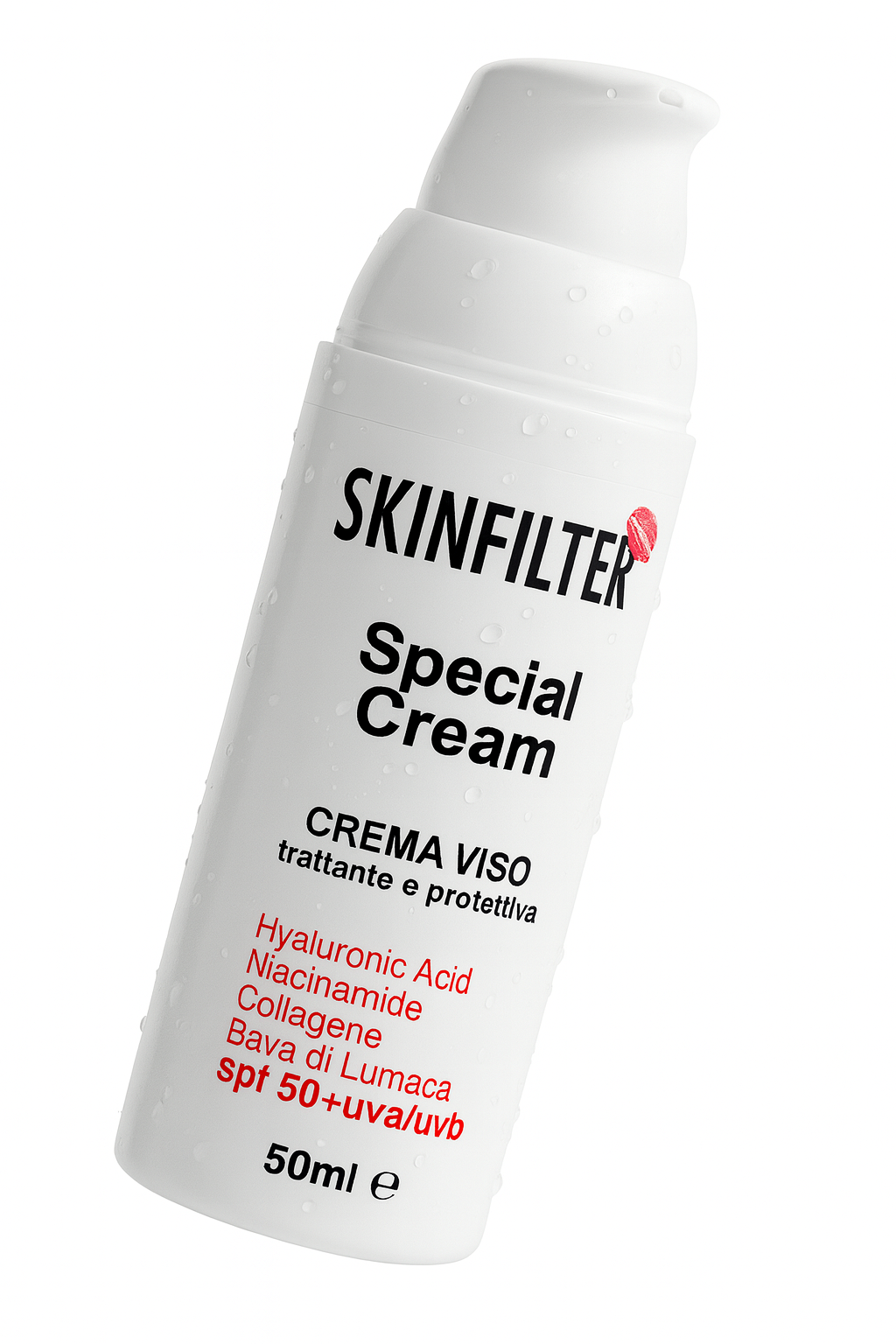 SPECIAL CREAM SKINFILTER – Crema viso anti-age con Acido Ialuronico, Niacinamide, Collagene, Bava di Lumaca e SPF 50+