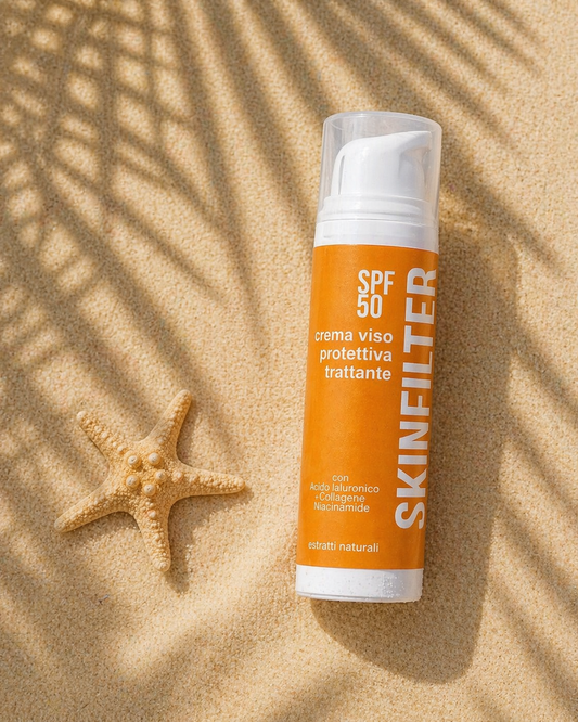 Crema abbronzante protezione viso spf 50