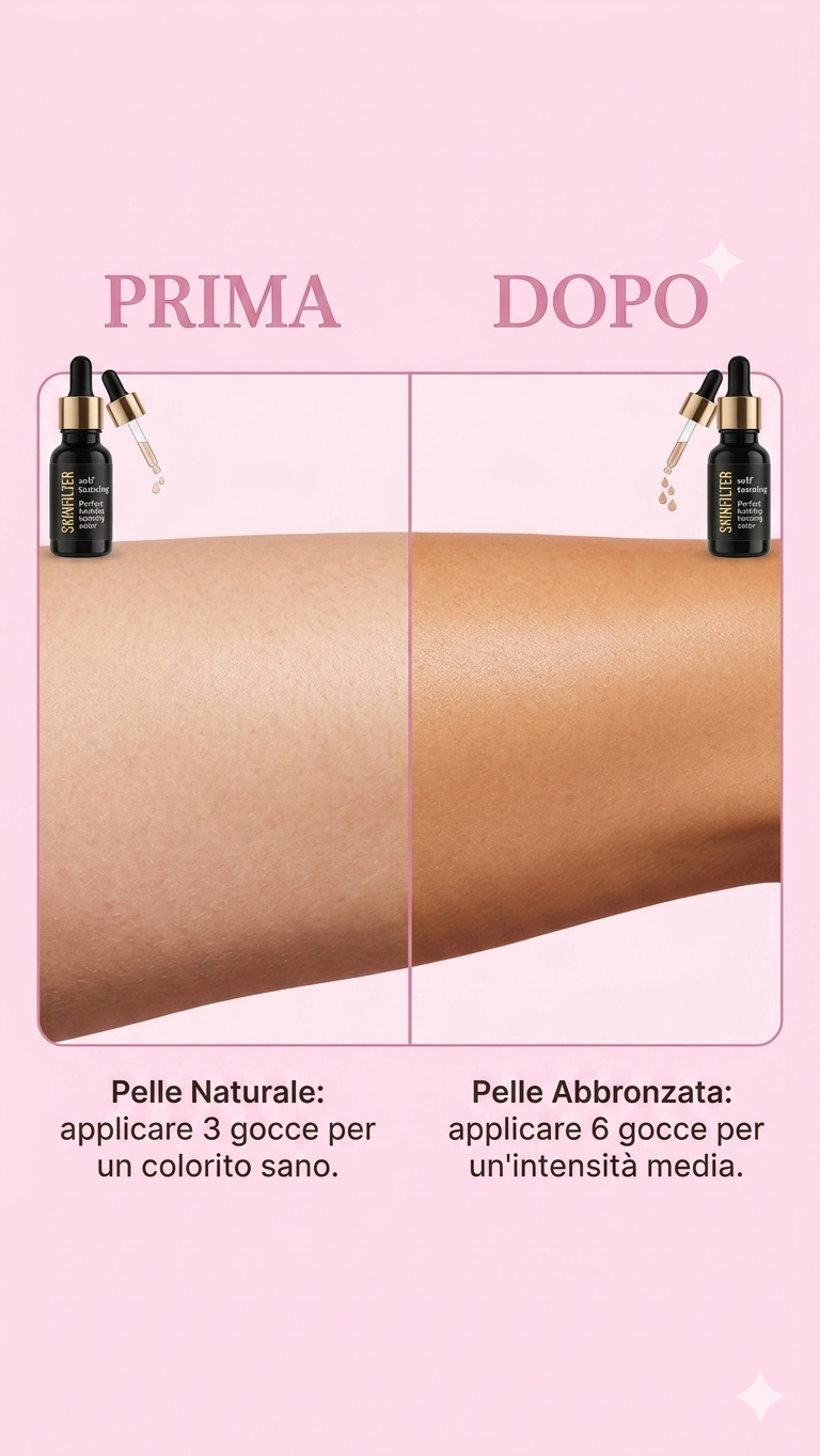 SKINFILTER – Gocce Autoabbronzanti Viso e Corpo | Perfect Looking Tanning Color