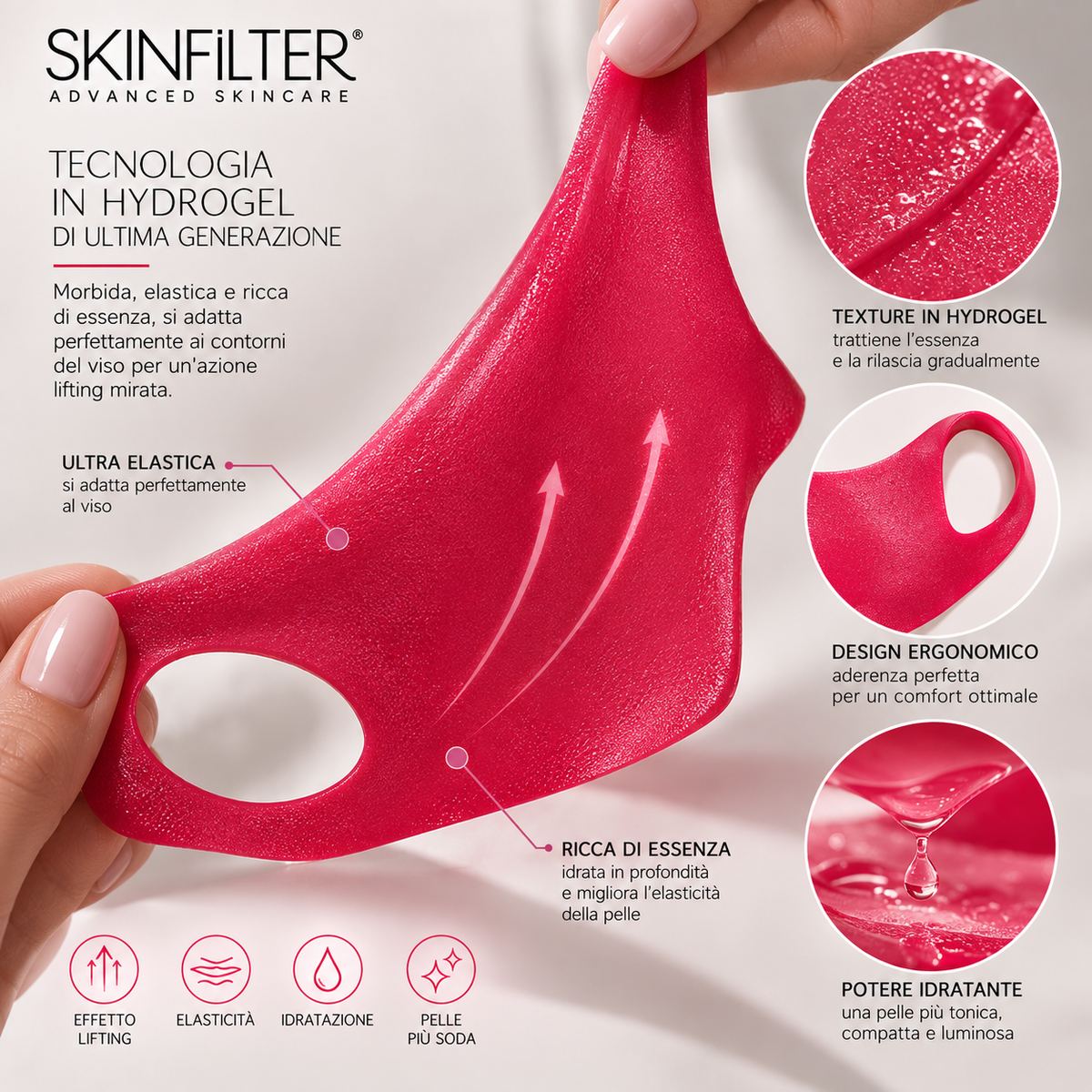 Perfect V Lifting Premium Plus Mask tecnologia hydrogel elasticità e idratazione