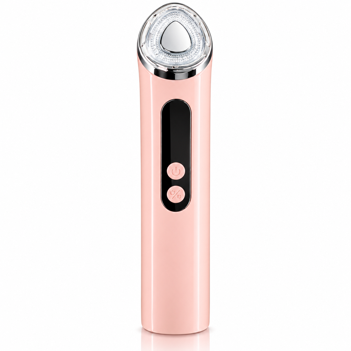 Dispositivo viso SKINFILTER rosa ricaricabile USB su sfondo bianco